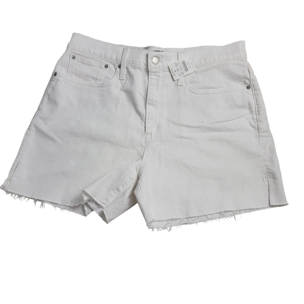 J crew re-imagined women's cut-out white denim shorts size 31